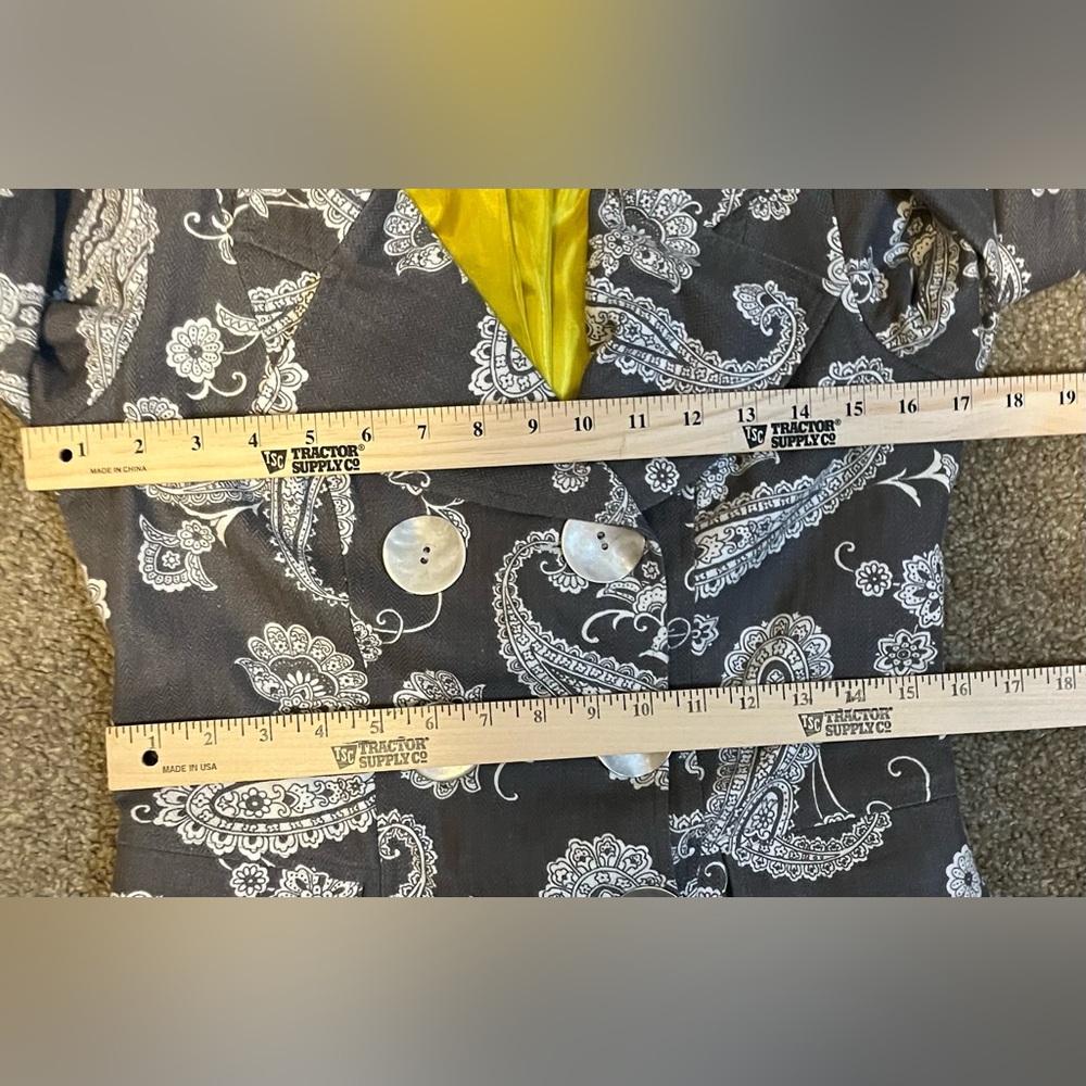 3 Sisters Paisley Tapestry Gray & White Jacket size S - Picture 11 of 14